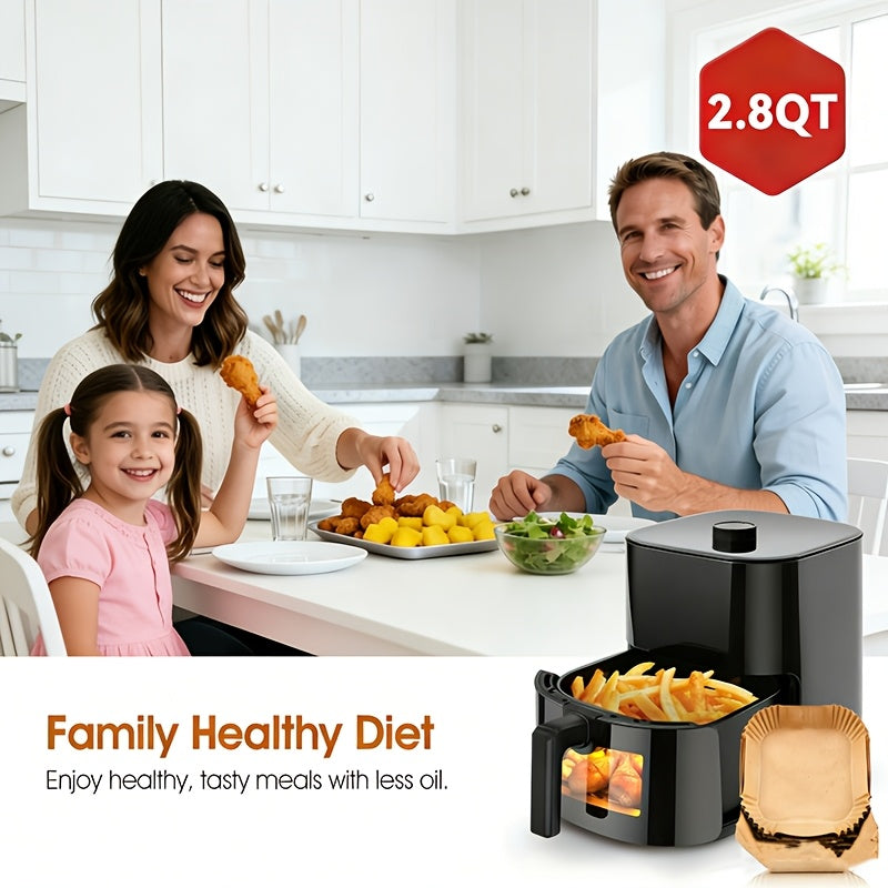 Basket Air Fryer with 6QT or 2.8QT Capacity Options, Listed LED Touchscreen and Nonstick Basket, Black Hot Air Cooker for Everyday Kitchen Meals and Snacks