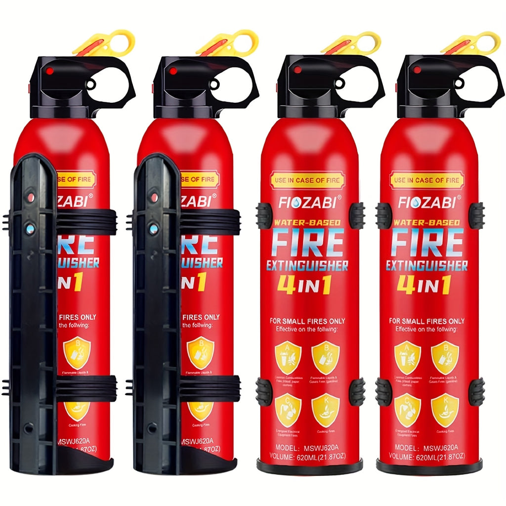 Portable Fire Extinguisher Spray by FIOZABI, Listed Water-Based Formula with Bracket Reference and 1, 2, 4, 8 or 24 Bottle Options for Preparedness Planning