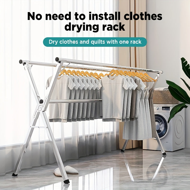 Retractable Clothes Drying Rack with Stainless Steel Construction and Folding Design, 42.52–62.99 or 48.43–78.74 Inch Length Options for Laundry Air Drying