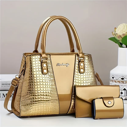 Women's Fashion Tote Bag for Fall and Winter, Large Everyday Handbag with Coffee Brown, Khaki, Yellowish-Brown and Golden Color Options