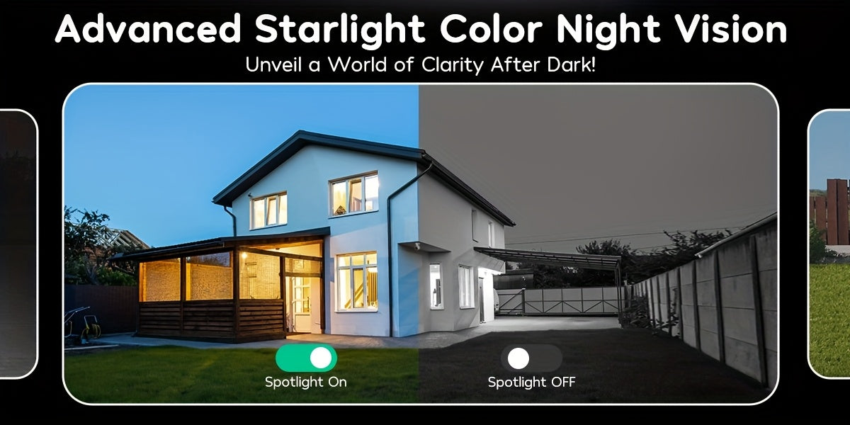 Winees Wired WiFi Security Camera with Listed 2K Video, 2.4GHz Connection, Human and Pet AI Detection, Color Night Vision and Two-Way Audio, White Options