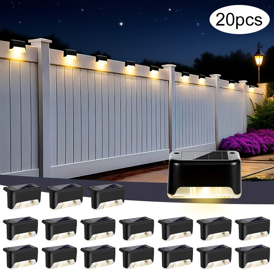 Solar Deck Lights Outdoor 30/20 Pack, Solar Step Lights Warm White LED, IP44 Waterproof Decorative Stair Lighting for Fences, Patio, Courtyards, Terraces, Garden Paths and Landscape