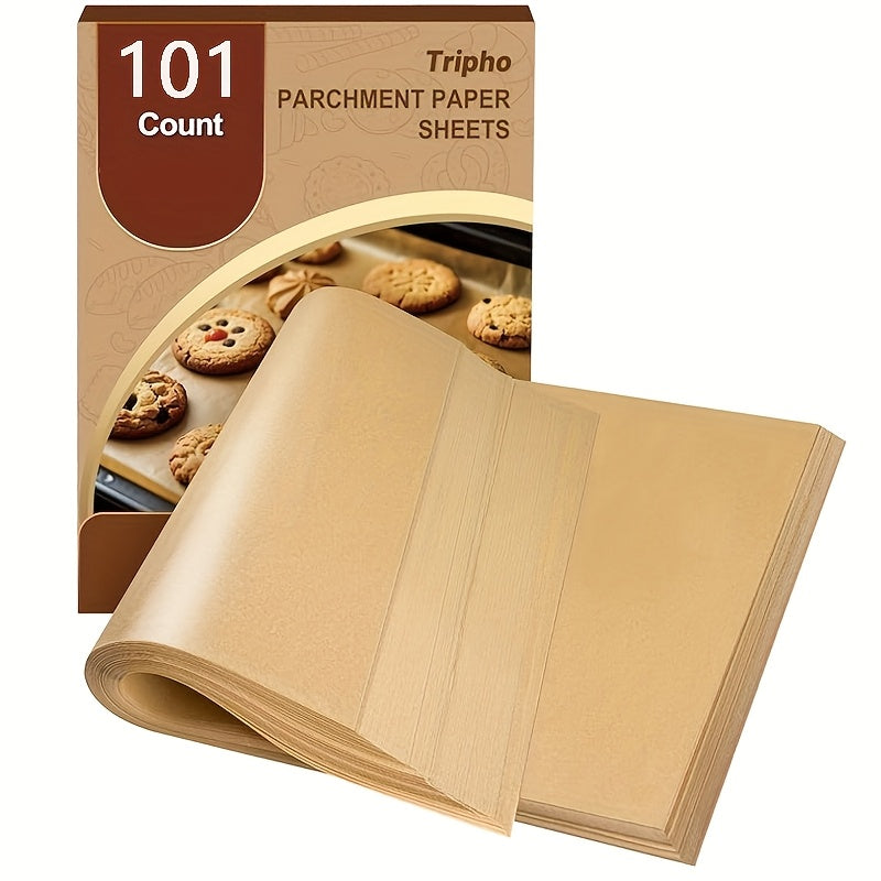 Pre-Cut Parchment Paper Baking Sheets 101-Pack, 9 x 13 Inch Brown Unbleached Nonstick Pan Liners for Home Baking, Cookie Batches and Kitchen Prep