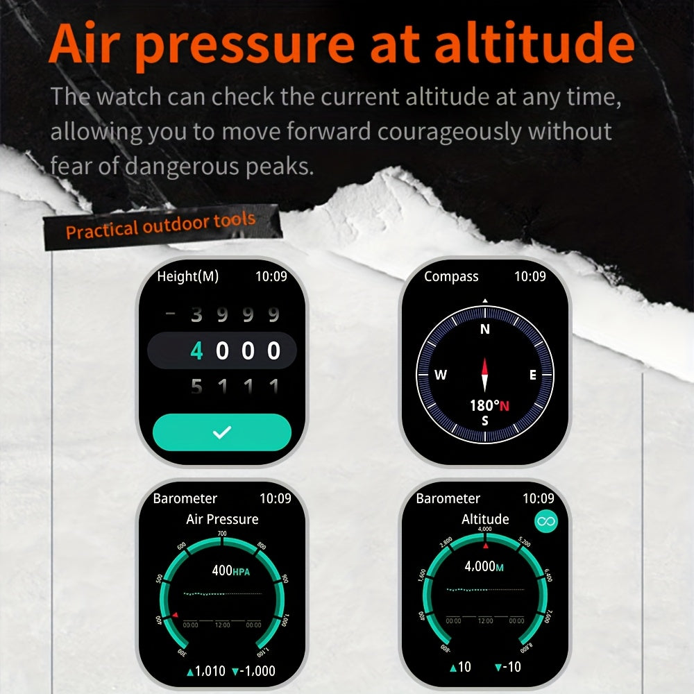 GPS Adventure Smartwatch with All-Metal Body, Listed Altimeter, Barometer and Compass, LED Flashlight, Calling and Message Reminders in Four Style Options