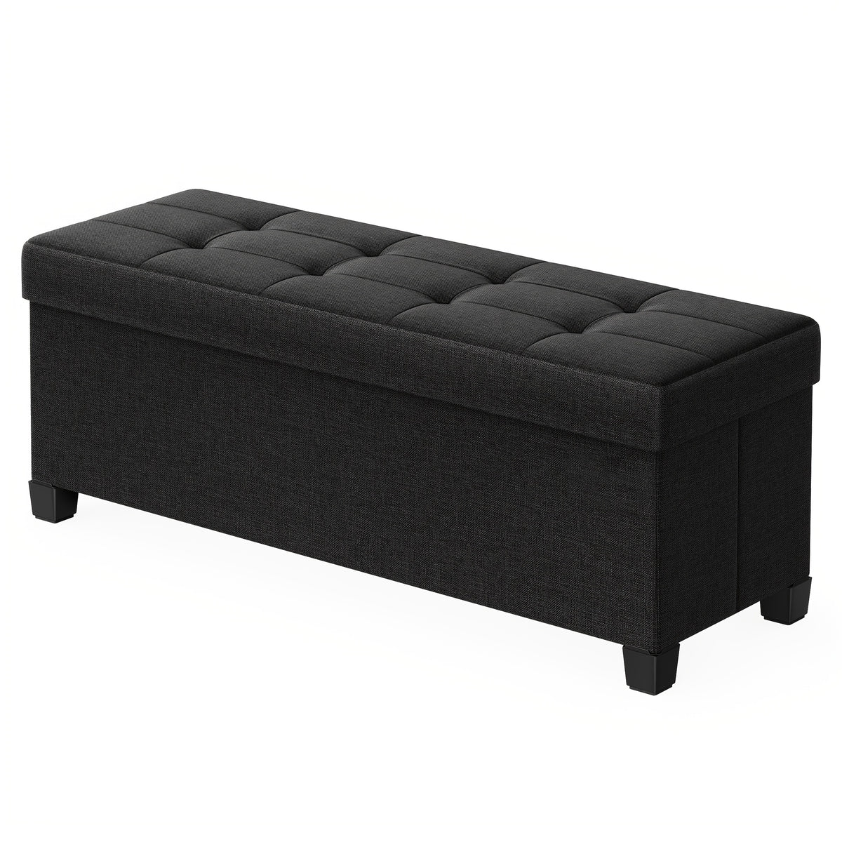 Six-Color Folding Storage Ottoman Bench for Living Room and Bedroom Organization, Camel Brown, Cream White, Gray, Dark Blue or Black with Listed Size Option