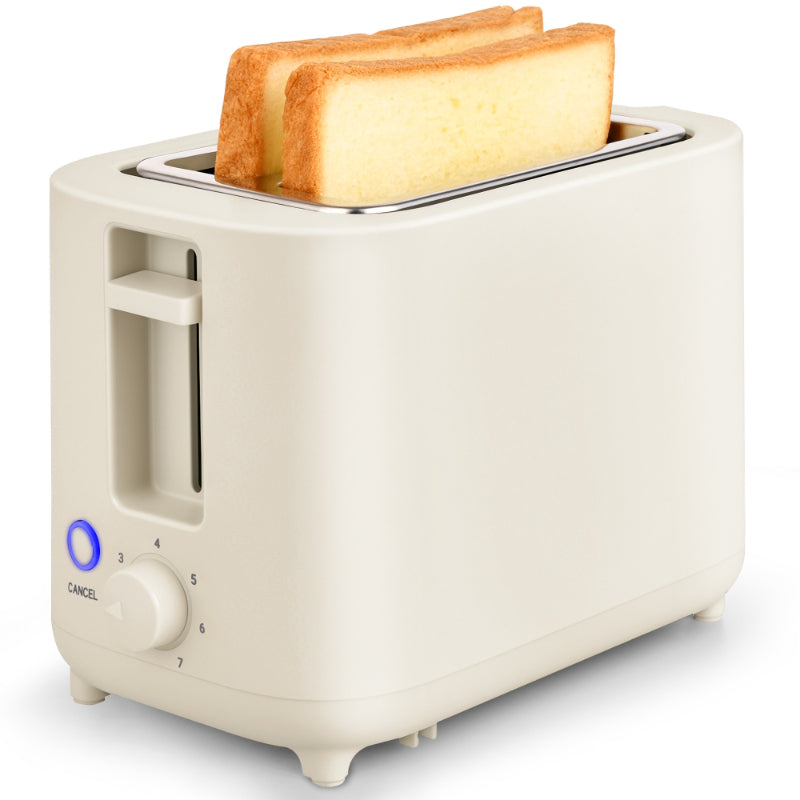 Compact 2 Slice Toaster by TomaChef, 700W with 7 Browning Settings and Removable Crumb Tray for Bread, Bagels and Waffles, Pitch-Black or Off-White