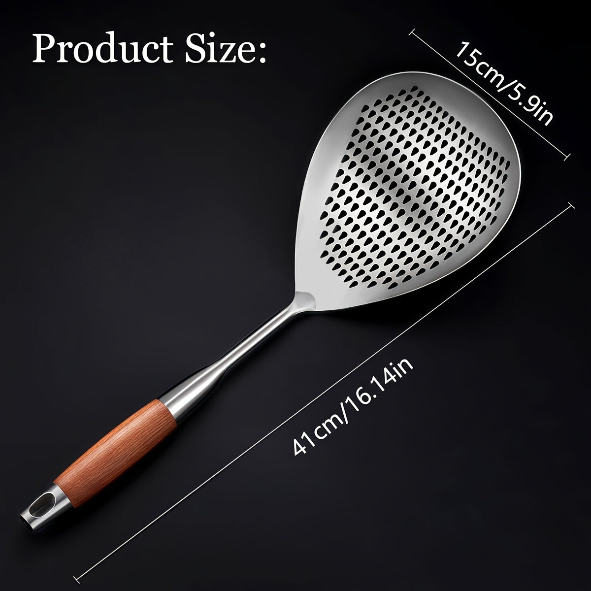 Stainless Steel Skimmer Strainer for Frying and Hot Pot, Large Kitchen Draining Tool with Dishwasher-Safe Design in 1 or 2-Piece Options for Home and Restaurant Use