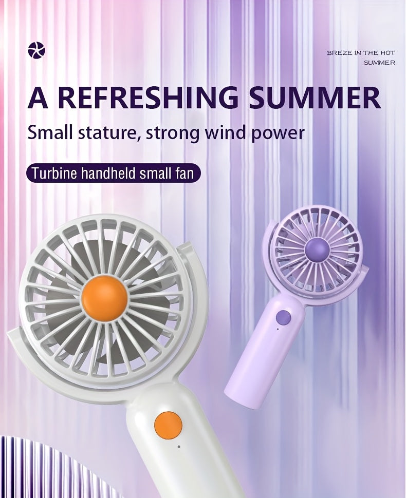 Rechargeable Handheld Fan 3-Pack in Pink, Purple and Black with Three Speeds, USB-C Charging and Listed 180-Degree Adjustment for Travel and Summer Outings
