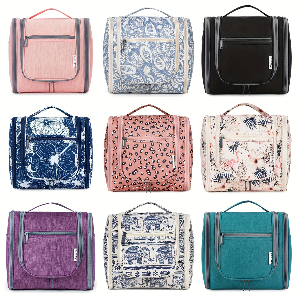 Hanging Toiletry Bag for Women with Hook and Multiple Pockets, Large Travel Makeup Organizer with Carry Handle in 16 Options for Trips and Gym