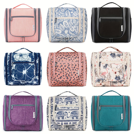 Hanging Toiletry Bag for Women with Hook and Multiple Pockets, Large Travel Makeup Organizer with Carry Handle in 16 Options for Trips and Gym