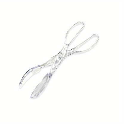 Transparent Plastic Salad Scissors, Reusable Single Serving Tool for Kitchen Salad Bowls, Buffet Tables, Outdoor Meals and Party Catering Setups