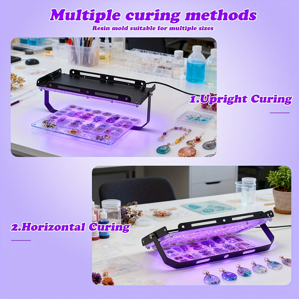 Resin Curing Lamp in Dark Violet with 96 or 144 LED One-Pack Options and USB Power Reference for Compatible Resin Jewelry Making and Mold Crafts