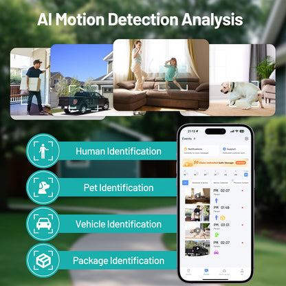 Peel-and-Stick Window Camera Two-Pack with Listed 3MP Imaging, Dual-Band WiFi, Color Night Vision, Detection Alerts and SD or Cloud Recording for Indoor Monitoring