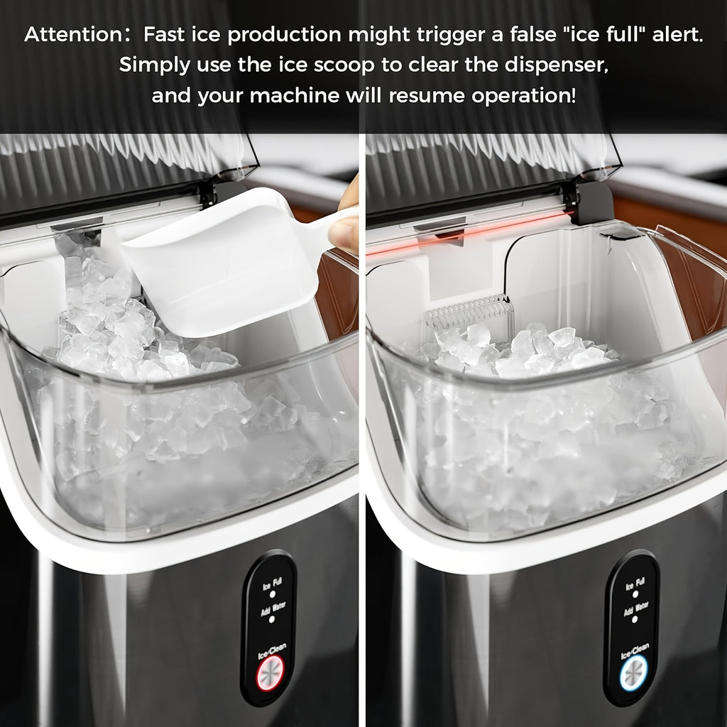 Nugget Ice Maker Countertop 35lbs/Day, Self-Cleaning Pebble Ice Machine with Chewable Ice, 26lbs/Day Bullet Ice Option, Ice Scoop and Basket for Home, Kitchen, Office, Bar and Party