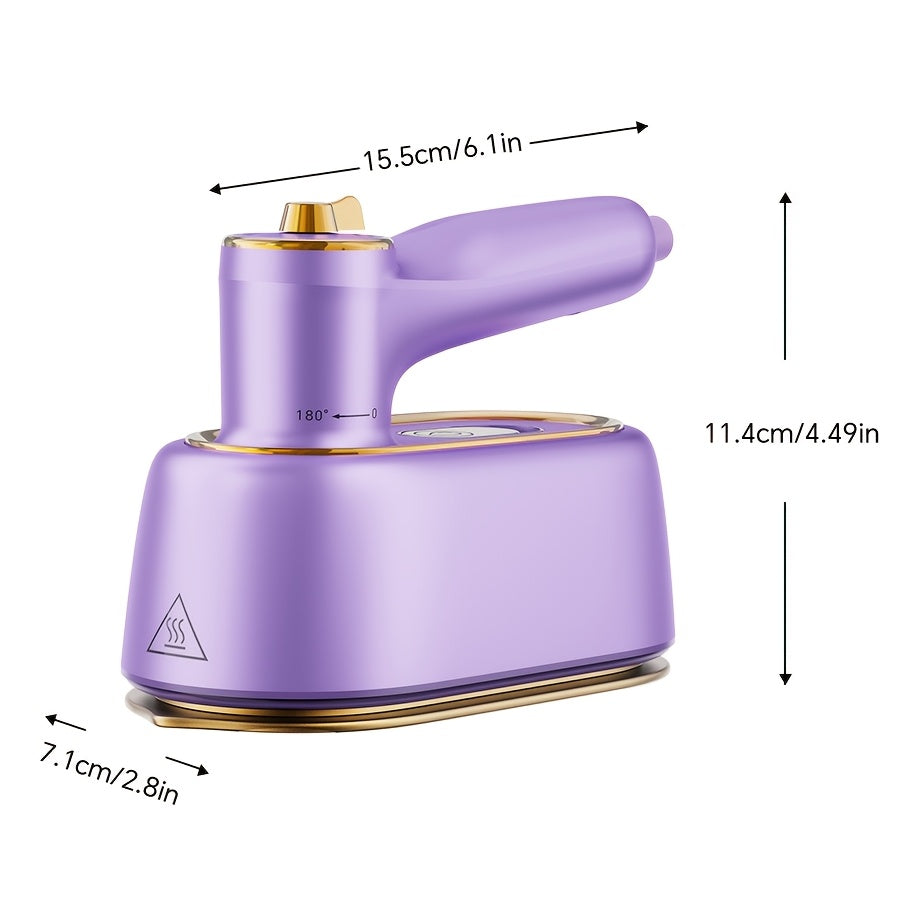 Mini Travel Steam Iron with Foldable 180-Degree Handle, Portable Handheld Garment Steamer for Compatible Clothing, Dry Ironing and Everyday Wrinkle Care