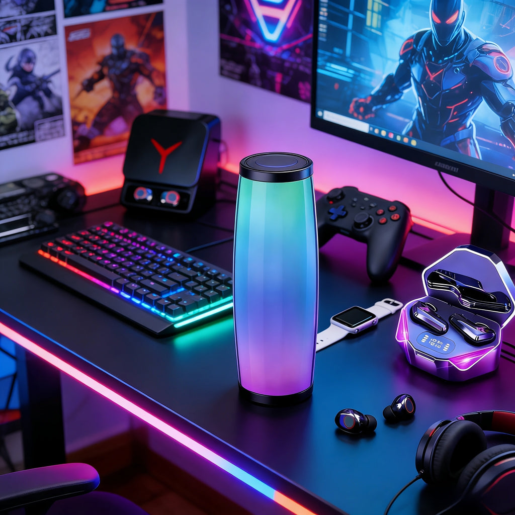 Gaming Headset Bundle with Luminous Headphone and Speaker Options, Five 3-Piece or 4-Piece Audio Set Selections with Watch Included in Selected Styles