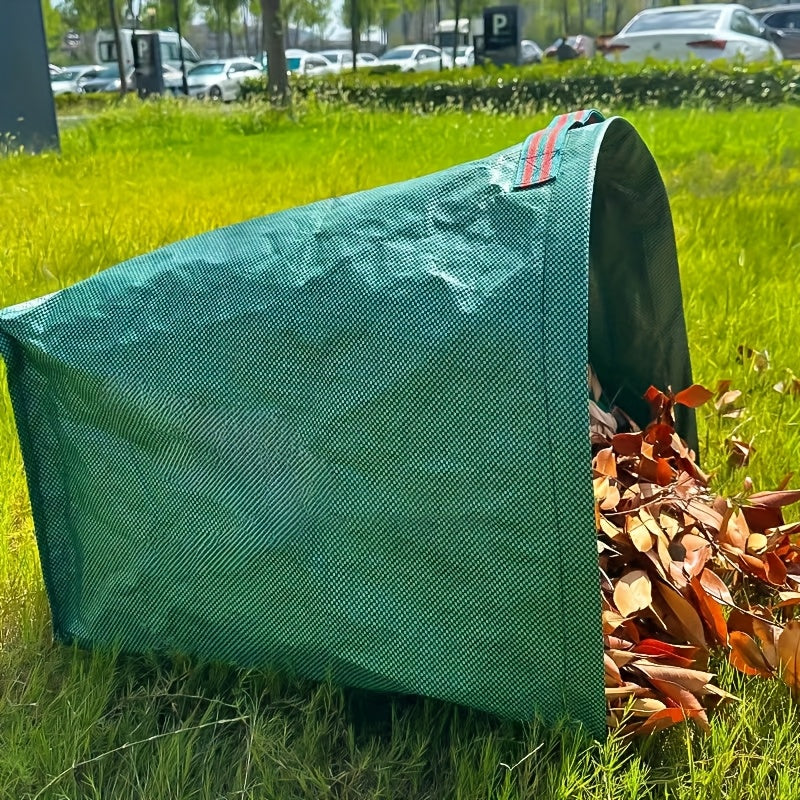 Reusable Yard Waste Bag with Listed 53-Gallon Capacity and Water Spray Gun, PP Woven Garden Leaf Collection Bag with Handles and Flexible Opening Hoop