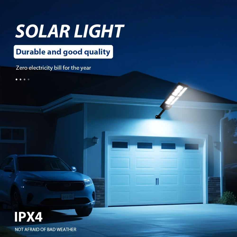 LED Solar Street Lamp Set with Motion Sensor and Remote Control References, Two-Piece Option Labels for Garden, Terrace and Parking Area Lighting
