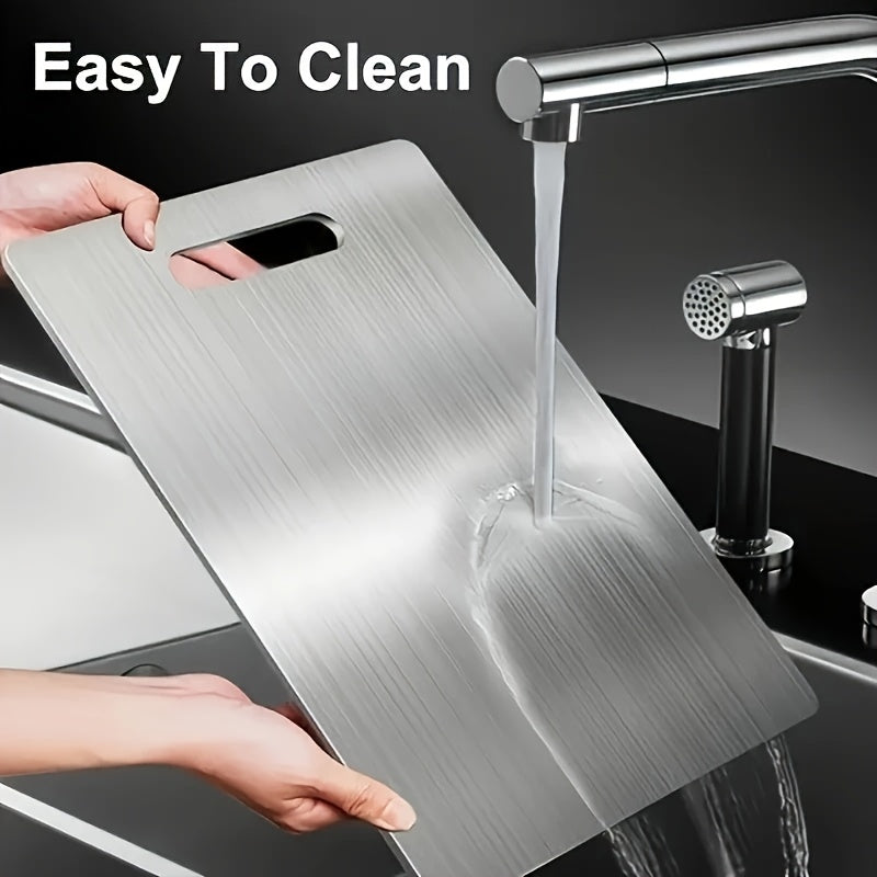 Stainless Steel Chopping Board in 1 or 2-Piece Options, Easy-Clean Kitchen Cutting Surface with Listed Space-Saving Design for Home Meal Preparation
