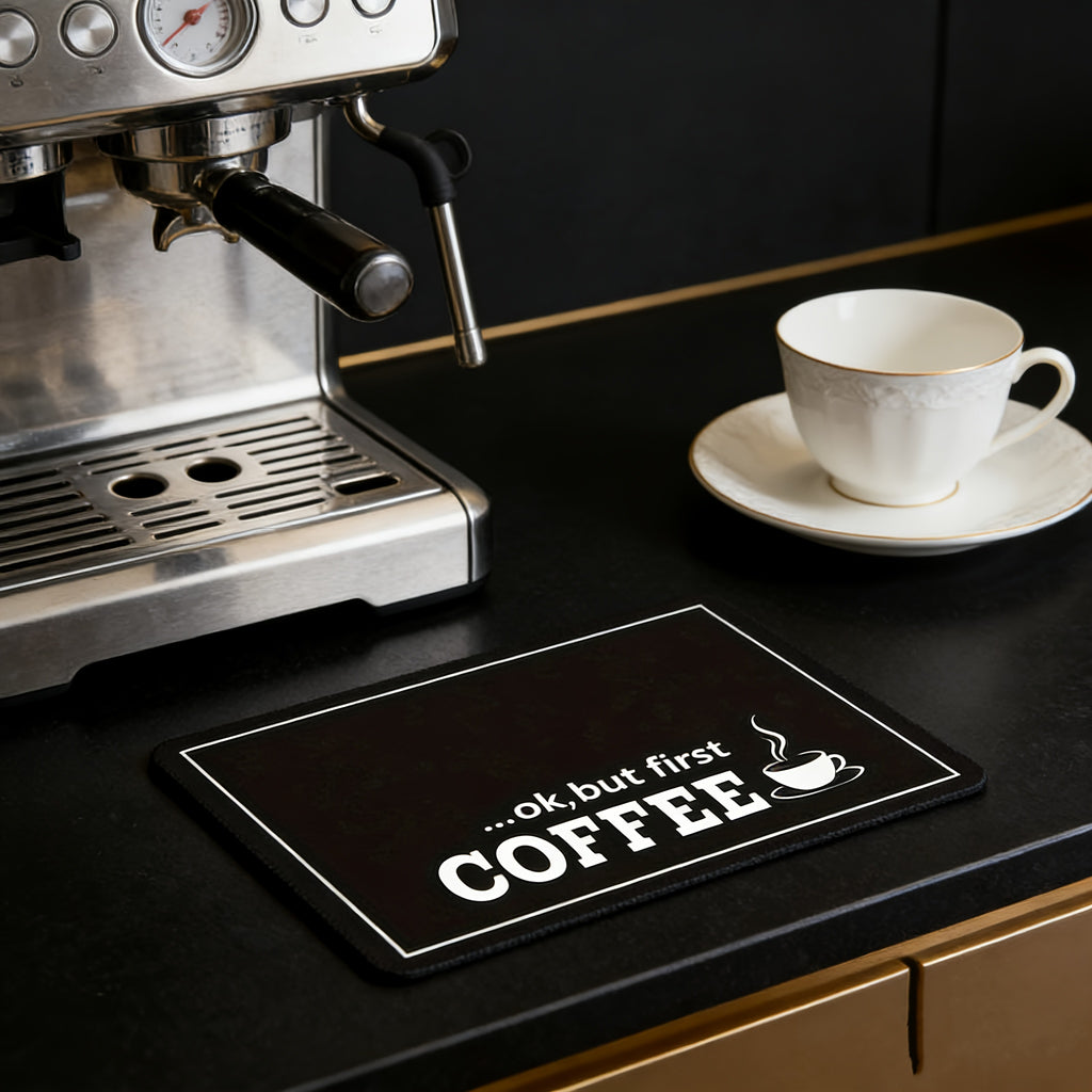 Coffee Machine Absorbent Mat, 11.81 x 7.81 Inch Single Kitchen Countertop Drain Mat for Home Coffee Stations, Everyday Beverage Prep and Practical Gifts