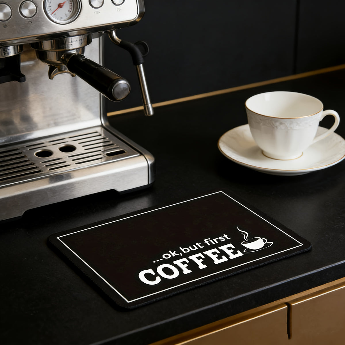 Coffee Machine Absorbent Mat, 11.81 x 7.81 Inch Single Kitchen Countertop Drain Mat for Home Coffee Stations, Everyday Beverage Prep and Practical Gifts