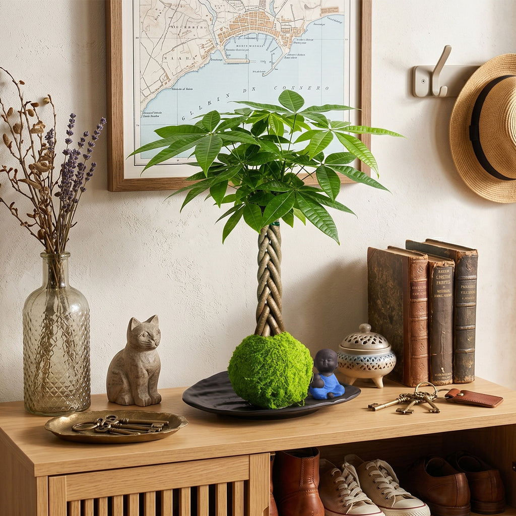 Live Money Tree Houseplant, Pachira Aquatica with Pot, Metal Bucket or Kokedama Bowl Options for Indoor Home and Office Decor, Birthdays and Housewarming Gifts