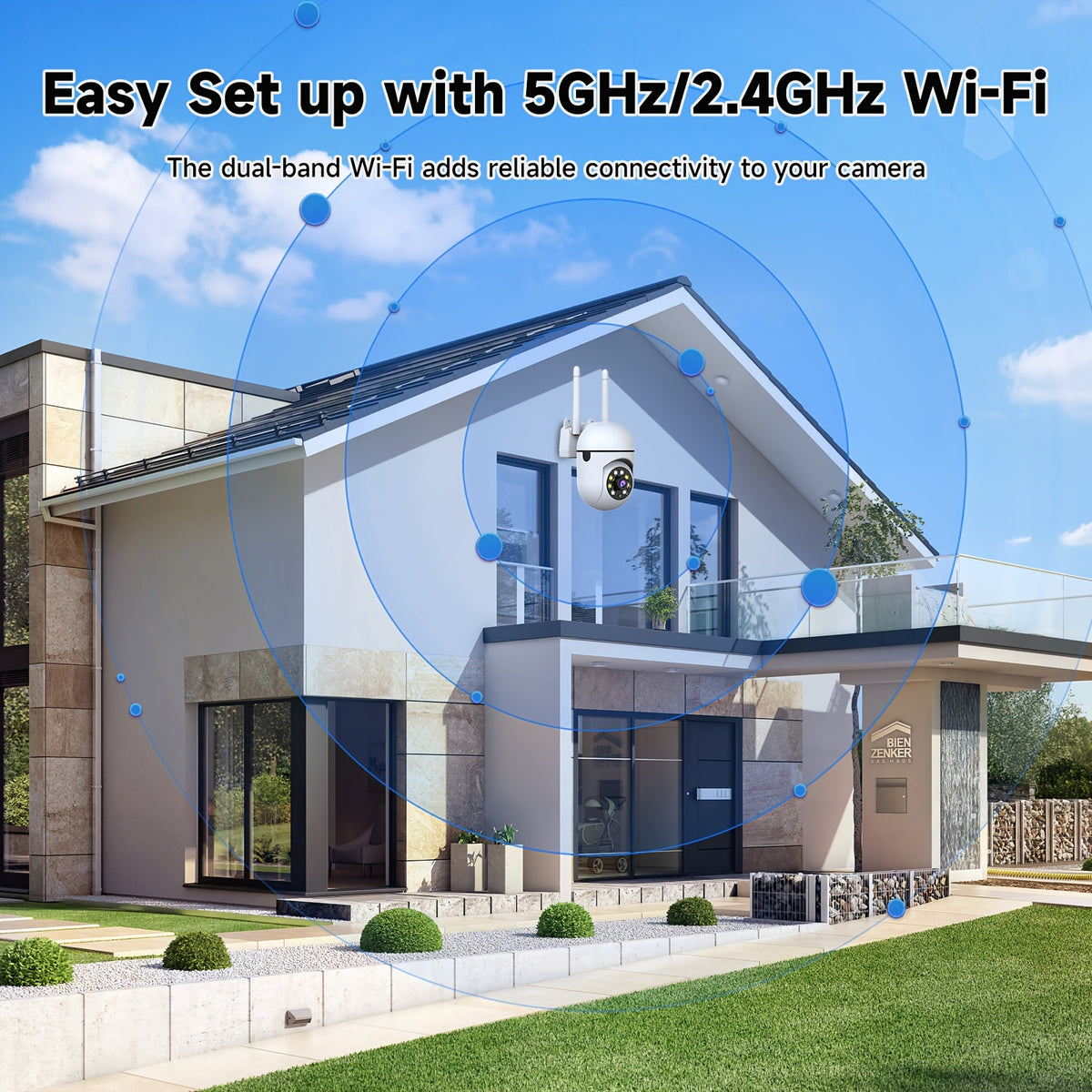 2K Security Camera 2-Pack, 5G Dual-Band WiFi Cameras with 355° Pan & Tilt, 2K QHD, AI Motion Detection & Tracking, Color Night Vision, Two-Way Audio, 256GB SD & Cloud, Festival Gift