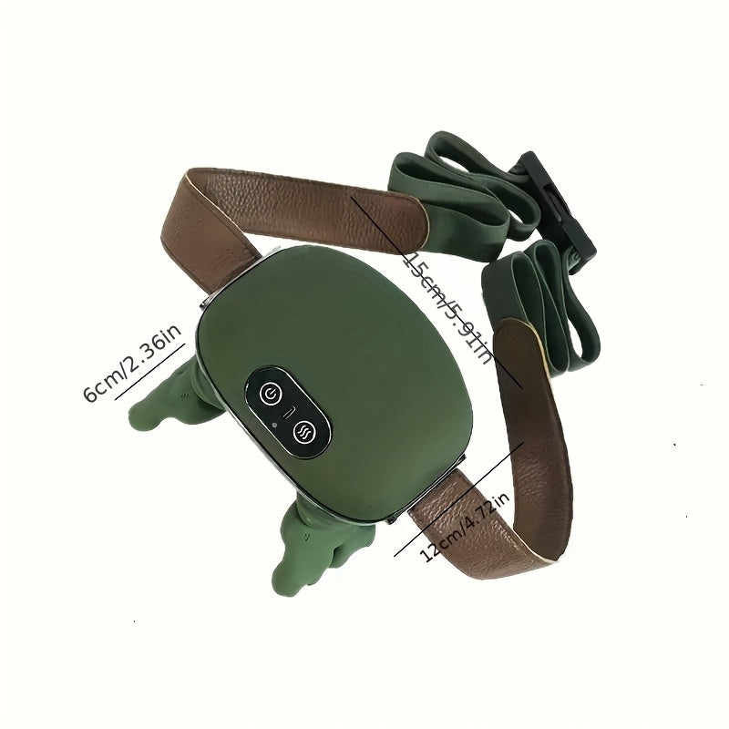 Heated Kneading Massager by IFOXSPACE for Neck, Shoulders and Back, Portable Electric 3D Massage Device in Green with Optional Manual Massage Comb
