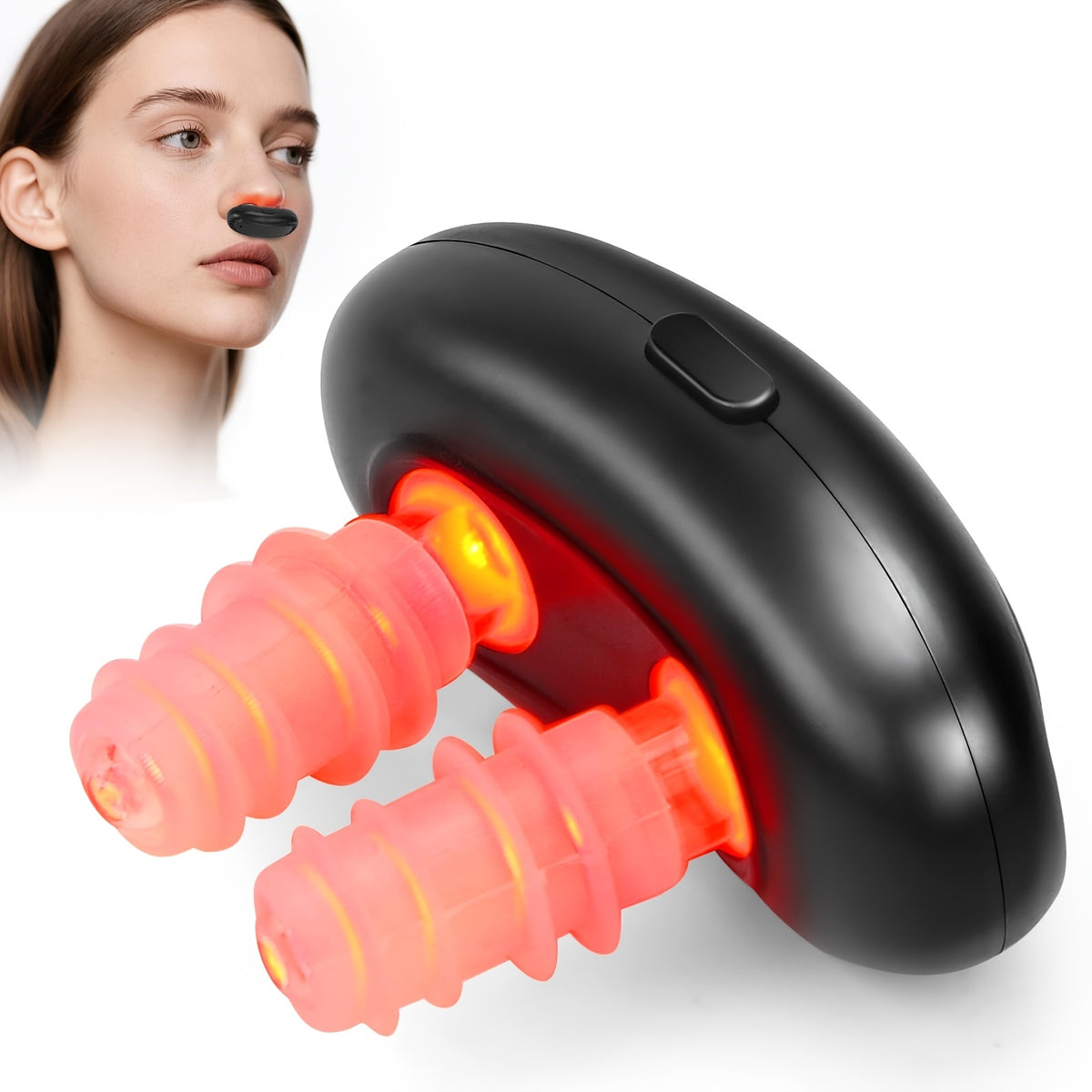 KTS Red Light Nasal Relief Device, FDA-Cleared Portable Red Light Therapy for Nose with Three Soothing Light Modes, Relieves Nasal Dryness, Congestion and Sinus Discomfort, Convenient On-the-Go Nasal Care for Men and Women