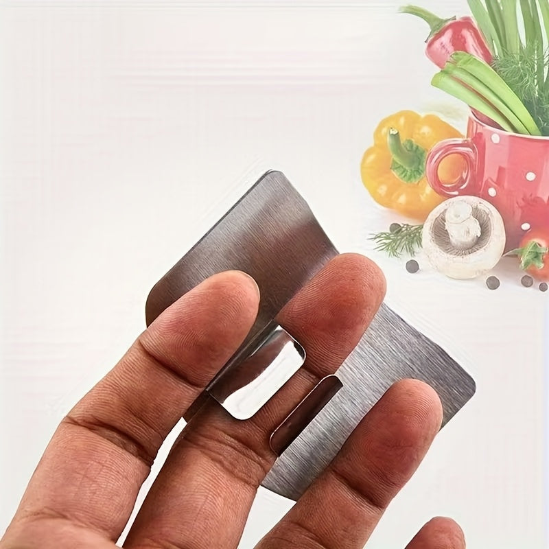 Finger Guard for Cutting Vegetables, Stainless Steel Kitchen Knife Shield with Non-Slip Grip for Home Cooks and Chef or Paring Knife Food Prep, 1 Piece