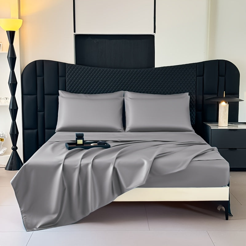 Colorful Dot Bedding Set, 4-Piece Silky-Feel Collection with One Fitted Sheet, One Additional Sheet and Two Pillowcases for Bedrooms and Guest Rooms