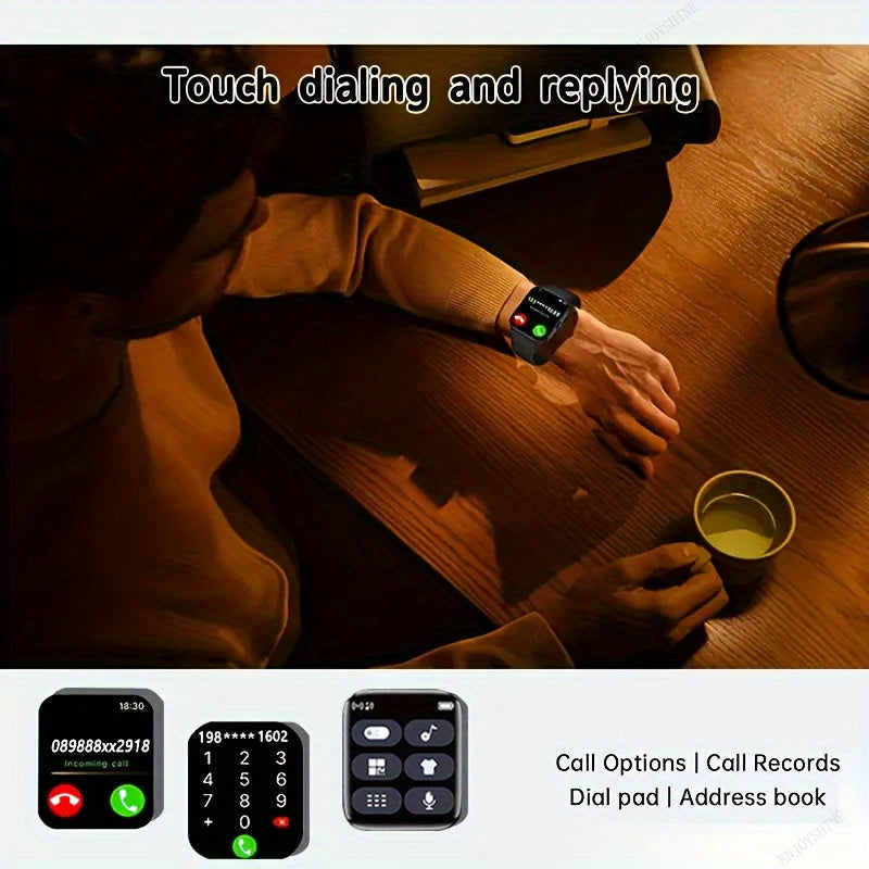 Full Touchscreen Smartwatch with Listed 1.83-Inch Display, Calling, Music and Multiple Sports Modes in Black, Golden, Pink or Silvery for Android and iPhone