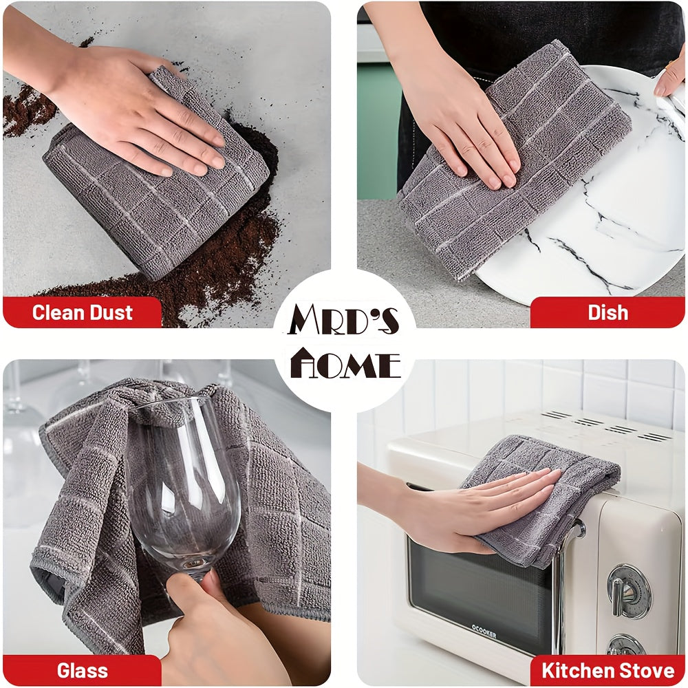 12 x 12 Inch Microfiber Cleaning Cloths, Soft Absorbent Reusable Cleaning Rags in 4 or 12-Piece Packs for Car Washing and Household Wiping