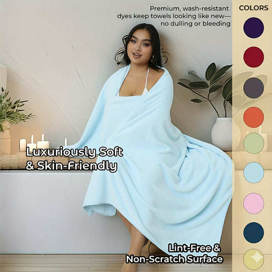 Four-Piece Mixed-Size Towel Set with One Listed Extra-Large Towel and Three Hand Towels, Eight Letter-Coded Options for Bathroom and Everyday Home Routines