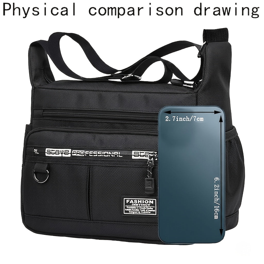 Men's Commute Backpack in Blue or Black with Polyester Lining, Adjustable Strap and Zipper Closure, Casual Everyday Carry Bag for Work and Routine Outings