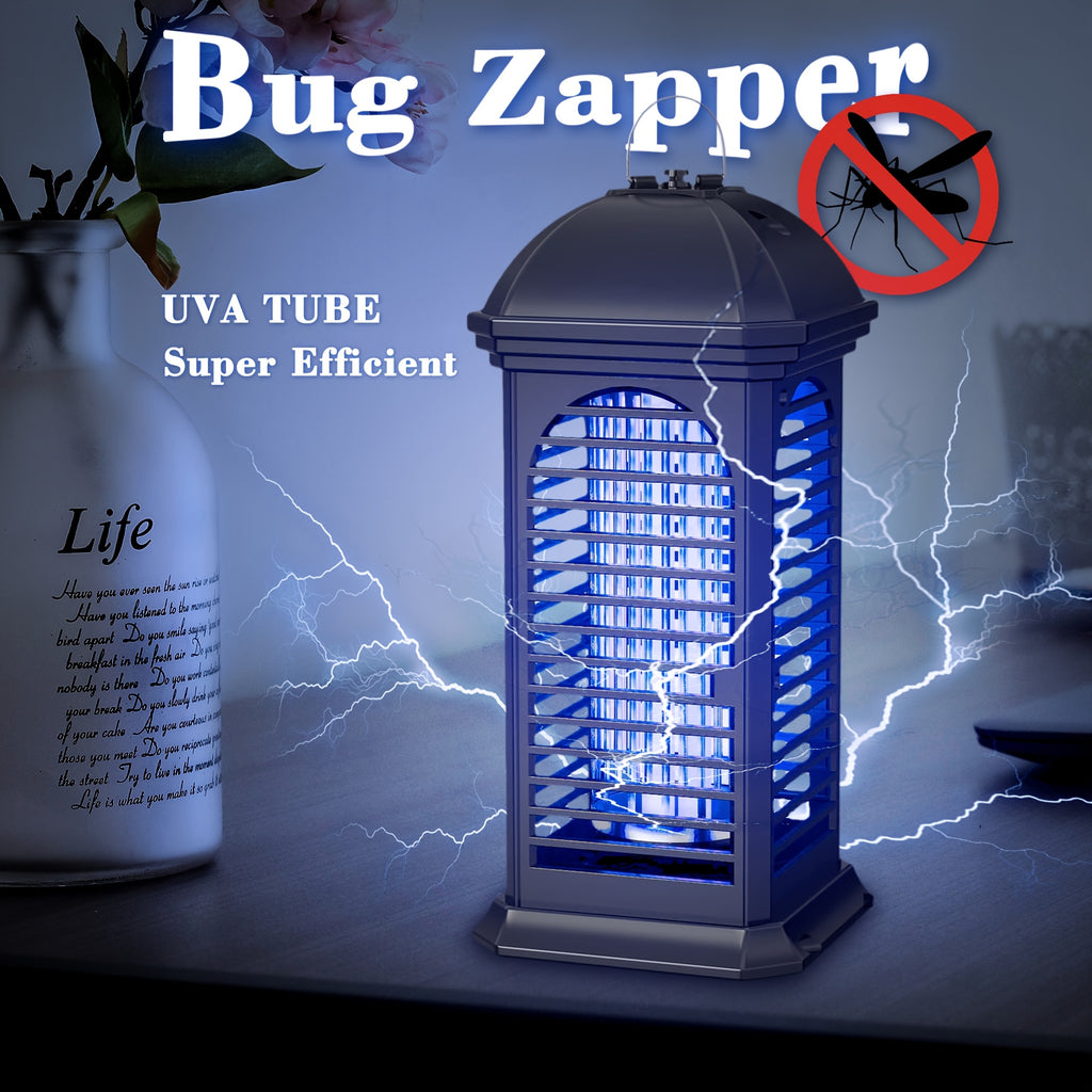 UV Light Bug Zapper Indoor Outdoor, Plug-in Electric Mosquito Killer Lamp, Insect Zapper Fly Trap for Home, Kitchen, Bedroom, Patio, Backyard, Garden and Camping