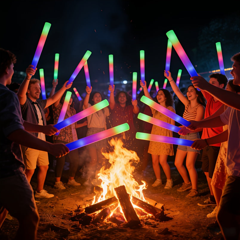 Multicolor LED Foam Glow Sticks, 30-Piece Colorful Party Wand Pack with Flashing Mode References for Weddings, Birthdays, Graduations and Holiday Celebrations