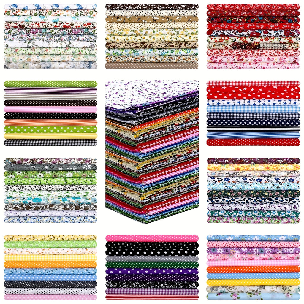 Precut Quilt Squares Bundle, 500-Piece Listed 4 x 4 Inch Floral Print Patchwork Fabric for DIY Quilting, Sewing Projects, Holiday Crafts and Accessories