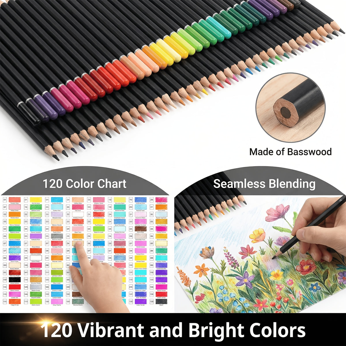 Portable Drawing and Sketching Art Kit, 120-Piece Set with Listed Colored Pencils, Sketchbook, Coloring Book, Sheets and Sharpener for Adult Beginner Creativity