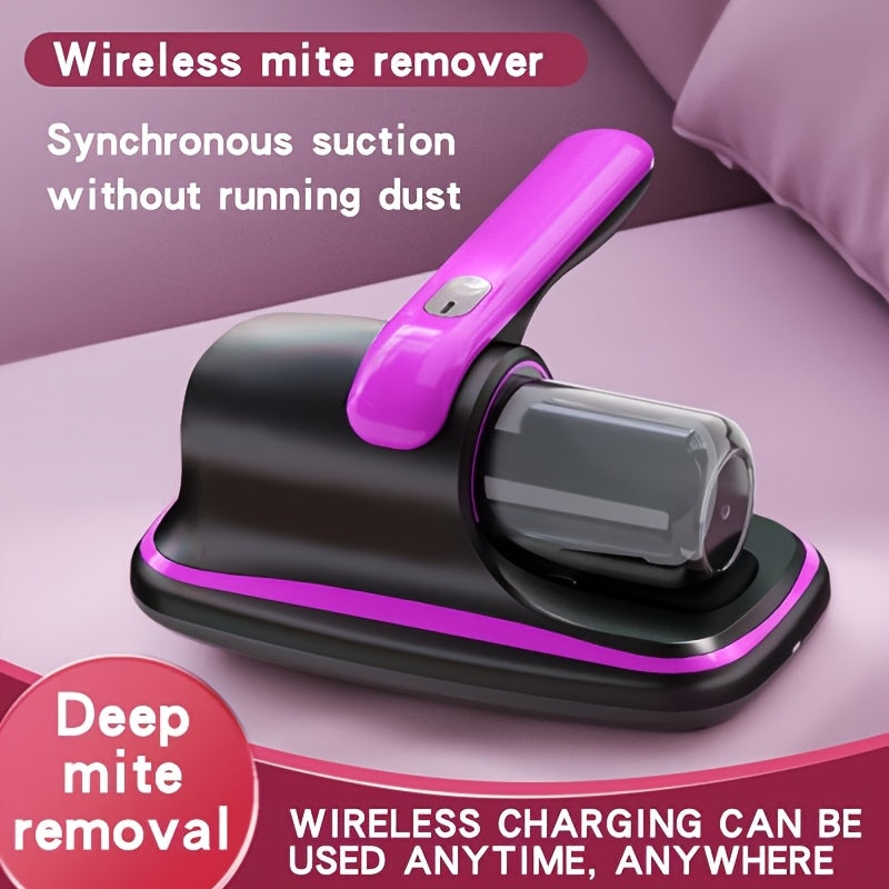 Handheld Bed Vacuum Cleaner 8kPa, Cordless Rechargeable Mattress Cleaner with Washable Filter and Lightweight Design for Sofa Debris and Pet Hair