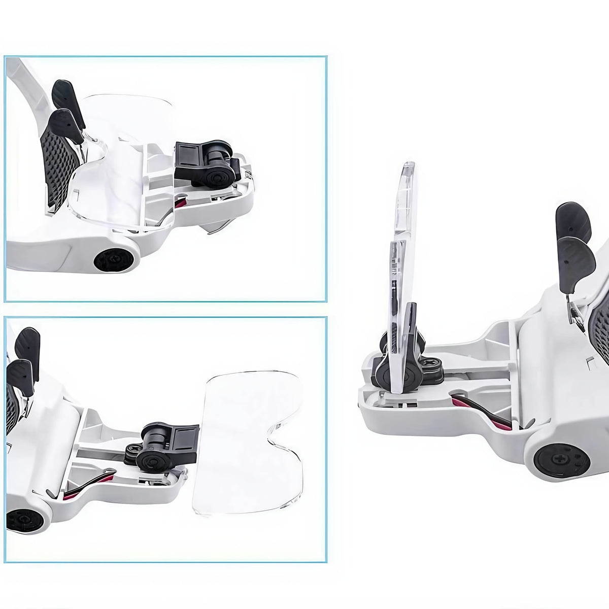LED Head Magnifier in White with Adjustable Headband and Five Interchangeable Lenses from 1X to 3.5X for Reading, Jewelry Crafts, Models and Detail Inspection