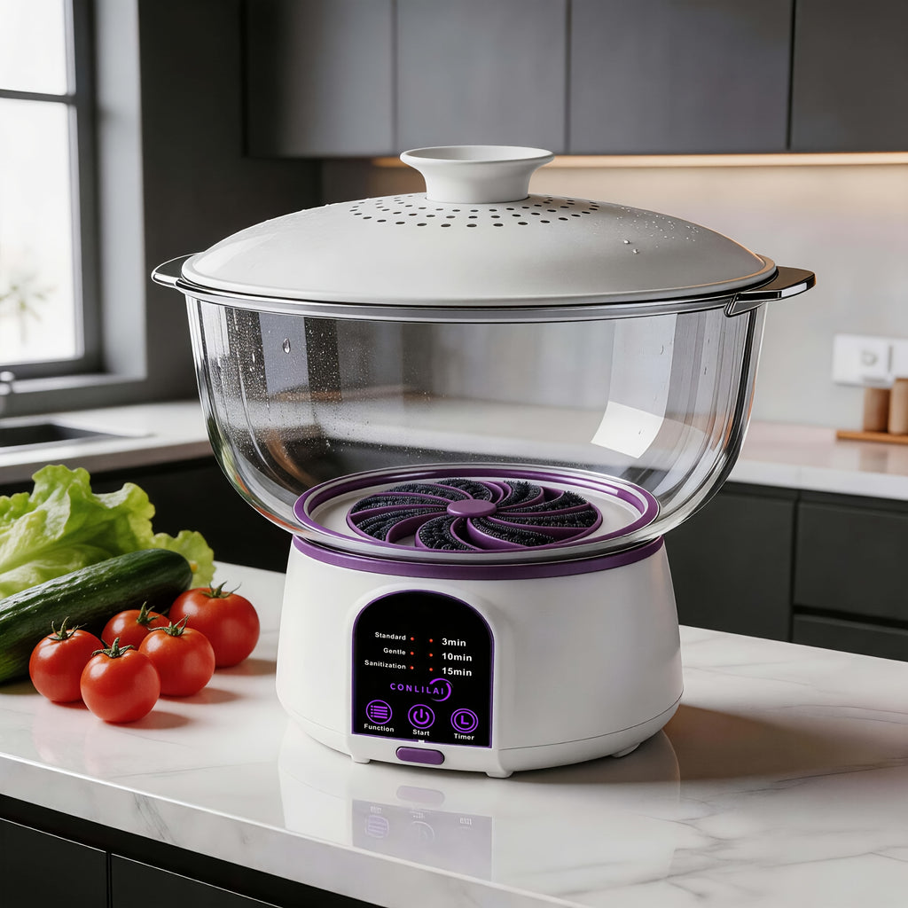 USB Rechargeable Fruit Vegetable Cleaner, Oversized Portable Food Purifier with Multi-Battery Design for Long Endurance, High-Efficient Produce Washer for Home, Picnic and Travel, Stylish Kitchen Gadget, Gift for Mom