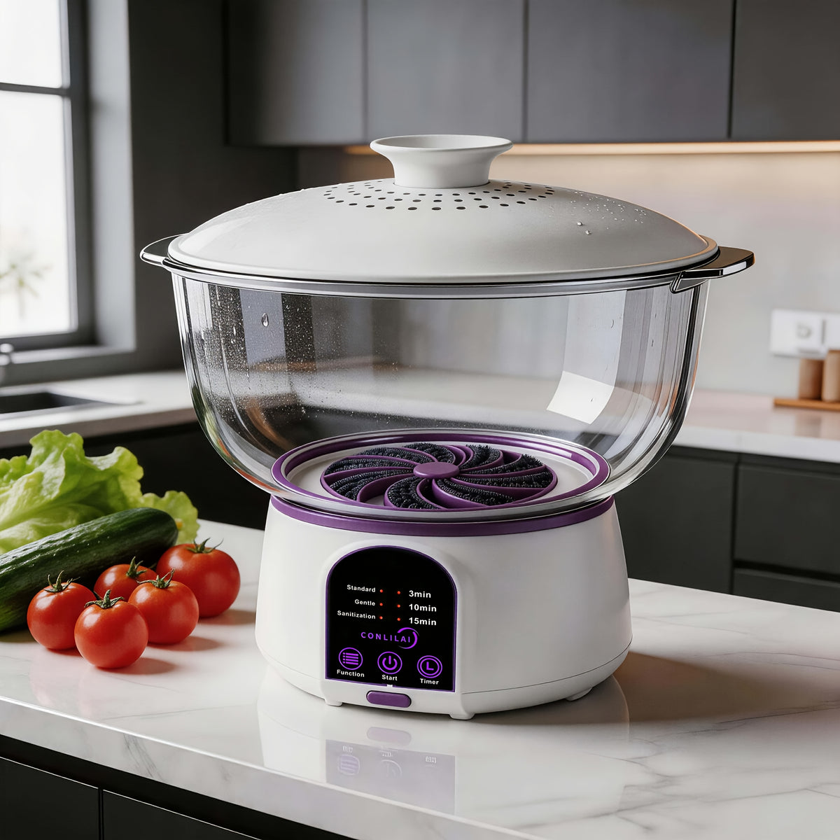 USB Rechargeable Fruit Vegetable Cleaner, Oversized Portable Food Purifier with Multi-Battery Design for Long Endurance, High-Efficient Produce Washer for Home, Picnic and Travel, Stylish Kitchen Gadget, Gift for Mom