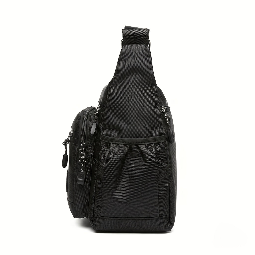 Men's Commute Backpack in Blue or Black with Polyester Lining, Adjustable Strap and Zipper Closure, Casual Everyday Carry Bag for Work and Routine Outings