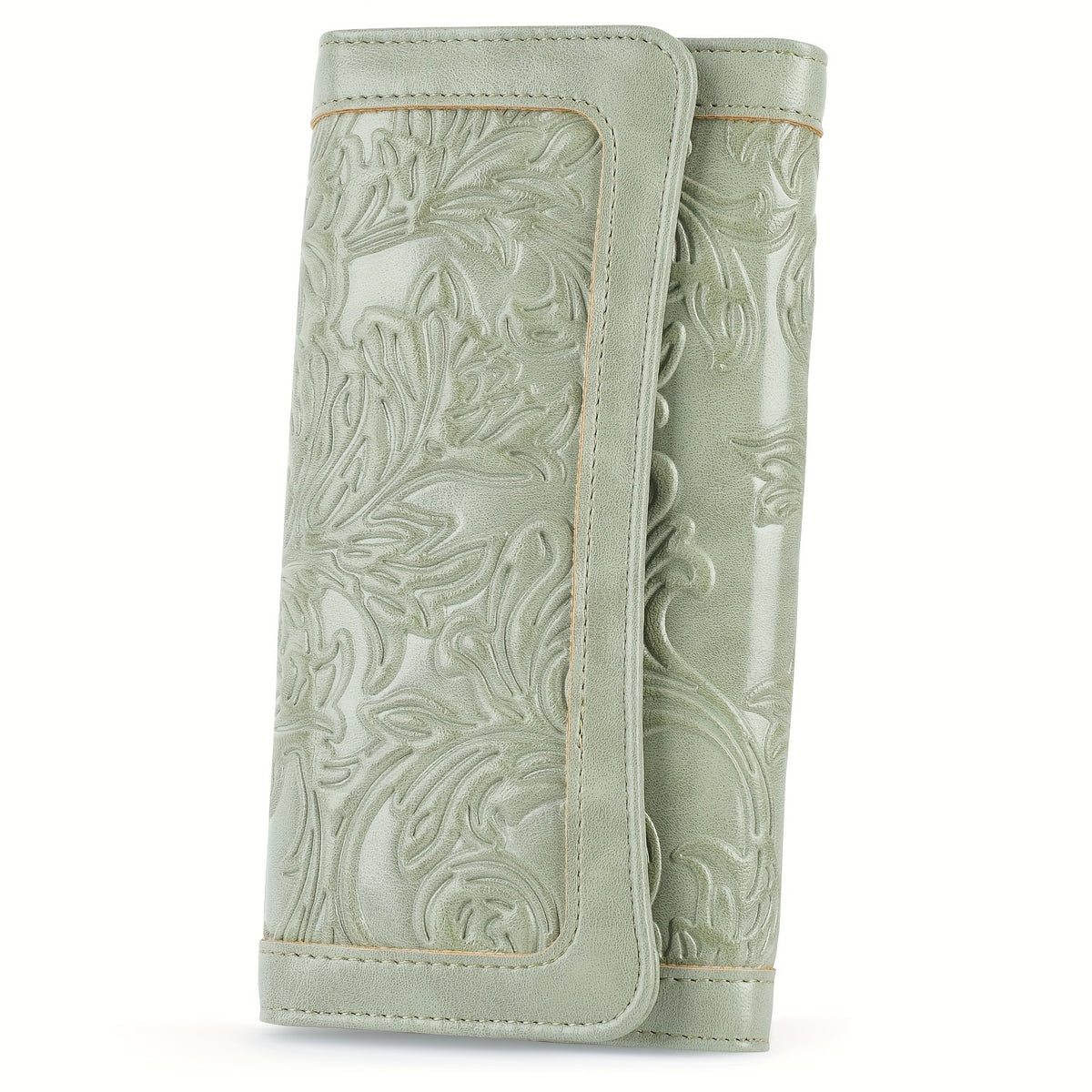 Embossed PU Wallet for Women with Trifold Long Clutch Design, Card Slots and Coin Pocket, Five Color Options for Cash, Receipts and Everyday Essentials
