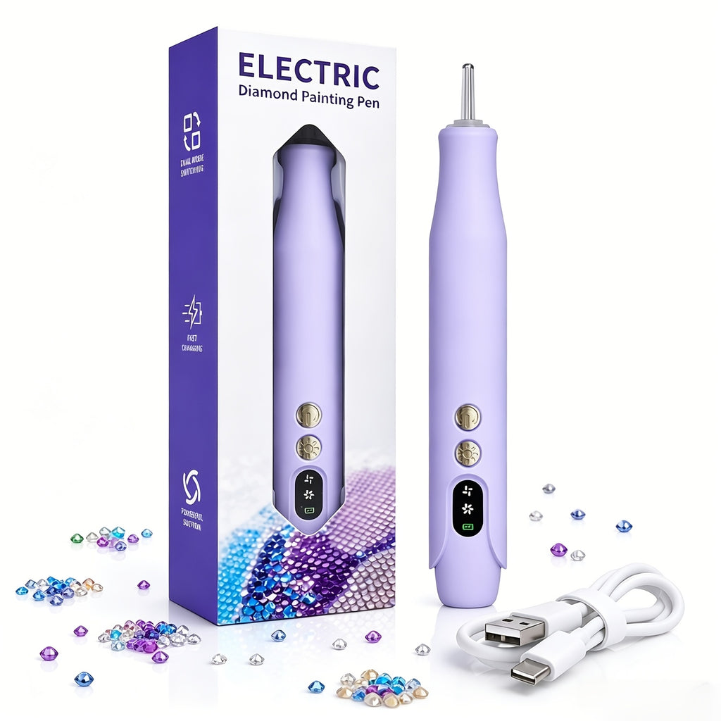 Electric Diamond Painting Pen with Rechargeable Cordless Operation and Listed Wax-Free Adjustable Suction, ED15, ED15 Pink and One-Piece Options for DIY Diamond Art
