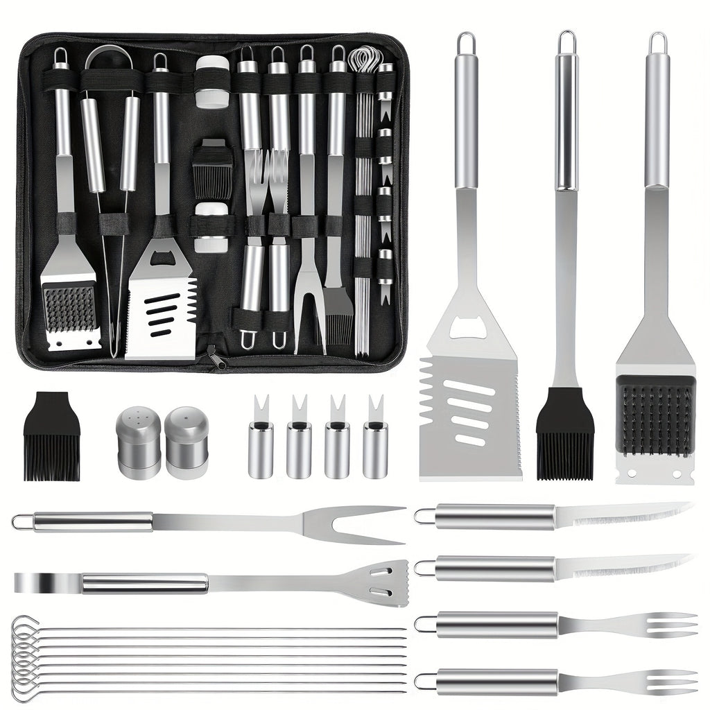 BBQ Tool Set, 15-Piece or 24-Piece Grill Accessories Kit for Backyard Barbecues, Camping Meals and Kitchen Cooking, Father's Day Gift for Grill Lovers