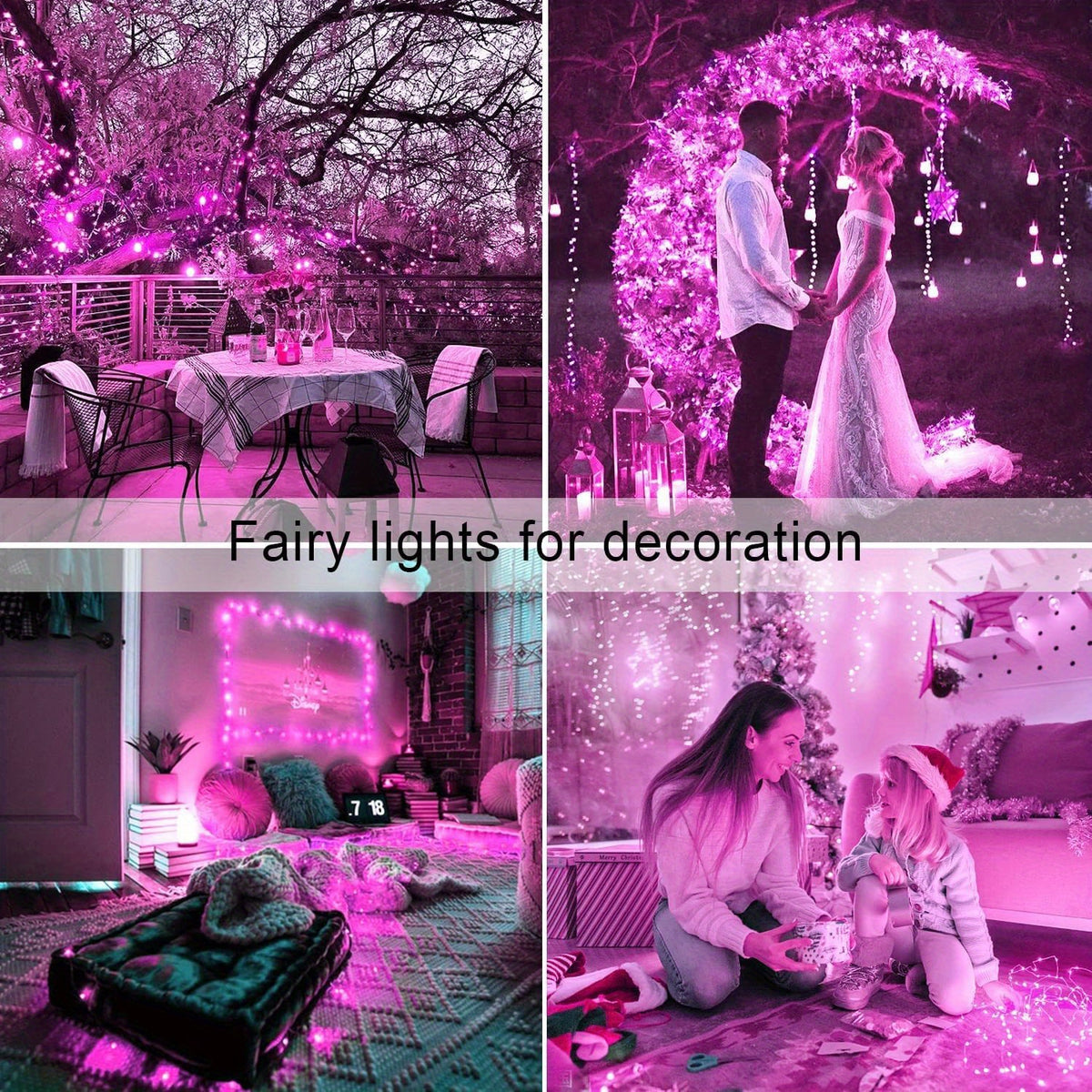 Two-Pack Solar Fairy Lights in Warm White, White or Multicolor, Eight-Mode Wording for Garden, Tree and Holiday Displays with 104Ft 300LED Size Label