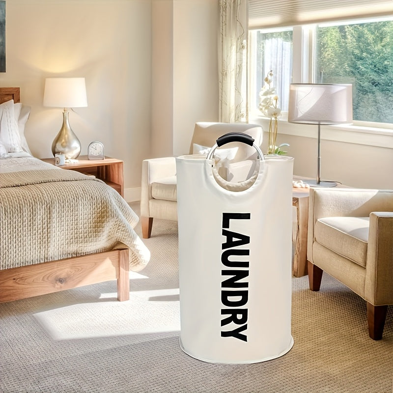 Half-Ring Handle Laundry Basket, Foldable Fabric Clothes Hamper in 16.64, 21.66 or 25.1 gal Options for Bedroom and Laundry Room Organization