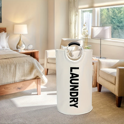 Half-Ring Handle Laundry Basket, Foldable Fabric Clothes Hamper in 16.64, 21.66 or 25.1 gal Options for Bedroom and Laundry Room Organization